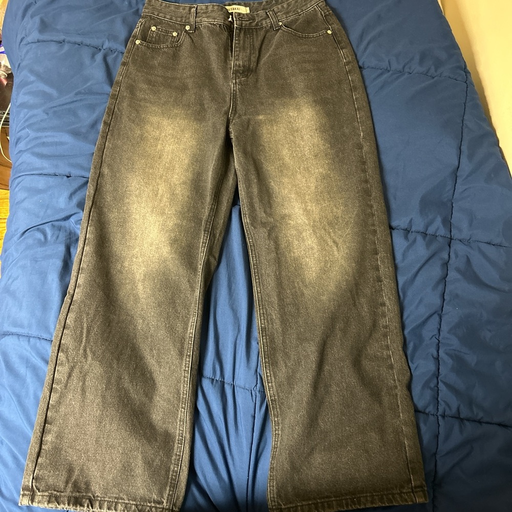 REALTAKAI Black Washed Jeans
